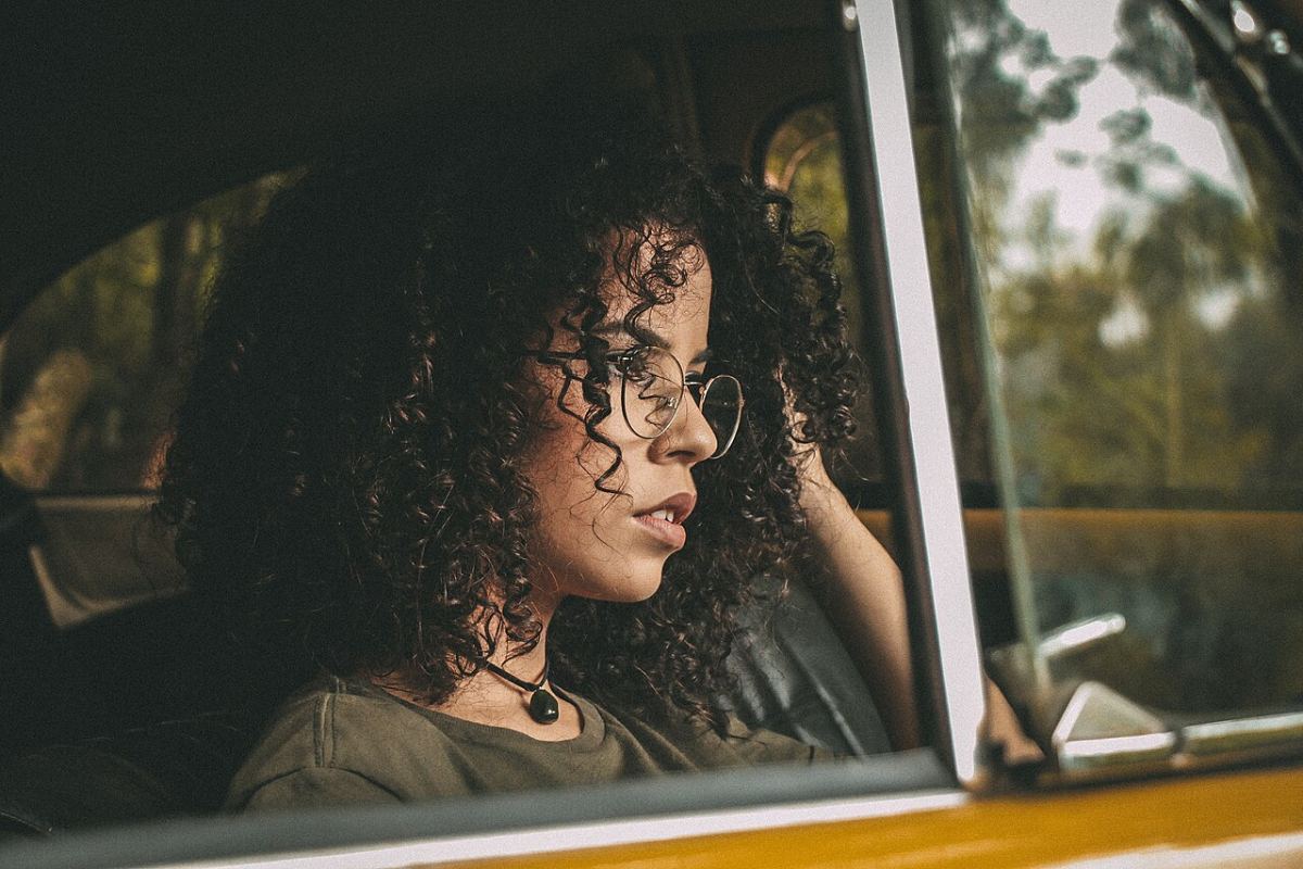A learner driver behind the wheel