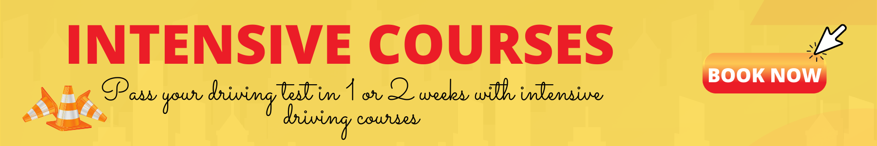 Intensive courses – pass your driving test in 1 or 2 weeks. Book now